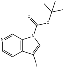 3-ヨード-1H-ピロロ[2,3-C]ピリジン-1-カルボン酸TERT-ブチル 化学構造式