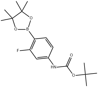 4-(Boc-aMino)-2-fluorobenzeneboronic acid pinacol ester, 96% Struktur