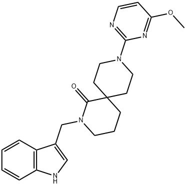 2,9-Diazaspiro[5.5]undecan-1-one, 2-(1H-indol-3-ylMethyl)-9-(4-Methoxy-2-pyriMidinyl)- Struktur