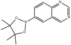 6-(4,4,5,5-四甲基-1,3,2-二氧硼杂环戊烷-2-基)喹唑啉 结构式
