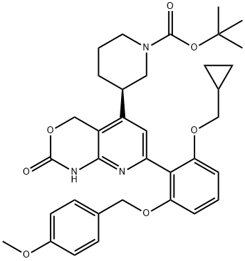 (R)-3-(7-(2-(环丙基甲氧基)-6 - ((4-甲氧基苄基)氧基)苯基)-2-氧代-2,4 结构式