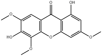 1,6-二羟基-3,5,7-三甲氧基口山酮 结构式