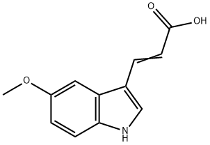(E)-3-(5-メトキシ-1H-インドール-3-イル)アクリル酸 化学構造式