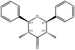 3,5-二甲基-2,6-二苯基二氢-2H-吡喃-4(3H)-酮, 68226-09-5, 结构式