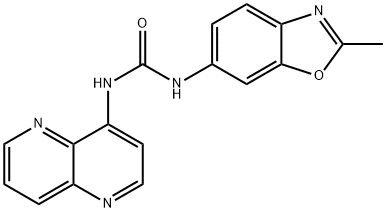 1-(2-甲基苯并[D]噁唑-6-基)-3-(1,5-萘啶-4-基)脲, 792173-99-0, 结构式