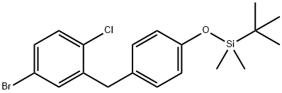 4-溴-1-氯-2-[[4-[[(叔丁基)二甲基硅烷基]氧基]苯基]甲基]苯, 864070-19-9, 结构式