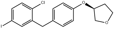 (3S)-3-[4-[(2-氯-5-碘苯基)甲基]苯氧基]四氢呋喃 结构式