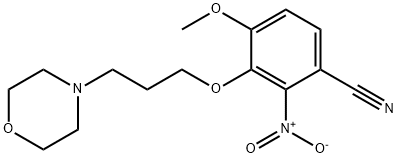 4-methoxy-3-(3-morpholinopropoxy)-2-nitrobenzonitrile Struktur
