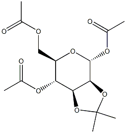 1,4,6-三-O-乙酰基-2,3-O-亚异丙基-A-D-吡喃甘露糖, 68791-17-3, 结构式
