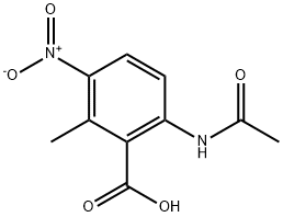 6-乙酰氨基-2-甲基-3-硝基苯甲酸 结构式