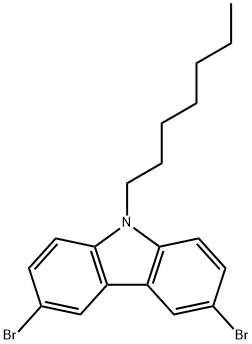 3,6-Dibromo-9-heptyl-9H-carbazole Struktur