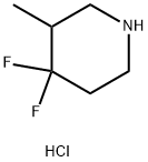 4,4-ジフルオロ-3-メチルピペリジン塩酸塩 化学構造式