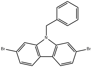 9-苄基-2,7-二溴-9H-咔唑 结构式
