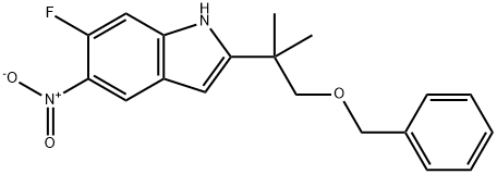2-[1-(benzyloxy)-2-methylpropan-2-yl]-6-fluoro-5-nitro-1H-indole Struktur
