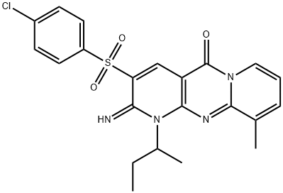 1-sec-butyl-3-[(4-chlorophenyl)sulfonyl]-2-imino-10-methyl-1,2-dihydro-5H-dipyrido[1,2-a:2,3-d]pyrimidin-5-one 结构式