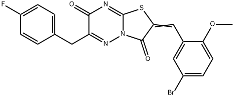 2-(5-bromo-2-methoxybenzylidene)-6-(4-fluorobenzyl)-7H-[1,3]thiazolo[3,2-b][1,2,4]triazine-3,7(2H)-dione Structure