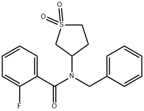 N-benzyl-N-(1,1-dioxidotetrahydrothiophen-3-yl)-2-fluorobenzamide 结构式