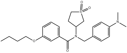 3-butoxy-N-[4-(dimethylamino)benzyl]-N-(1,1-dioxidotetrahydrothiophen-3-yl)benzamide 结构式