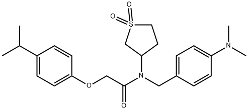 N-[4-(dimethylamino)benzyl]-N-(1,1-dioxidotetrahydro-3-thienyl)-2-(4-isopropylphenoxy)acetamide 结构式