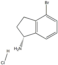 (R)-4-ブロモ-2,3-ジヒドロ-1H-インデン-1-アミン塩酸塩 化学構造式