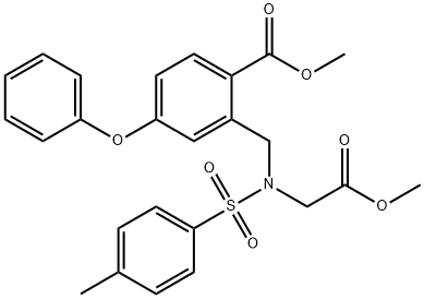 2-{[(methoxycarbonylmethyl)(toluene-4-sulfonyl)amino]methyl}-4-phenoxybenzoic acid methyl ester Struktur