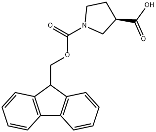 (R)-1-Fmoc-3-pyrrolidinecarboxylic acid Struktur