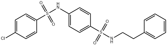 4-chloro-N-(4-(N-phenethylsulfamoyl)phenyl)benzenesulfonamide 结构式