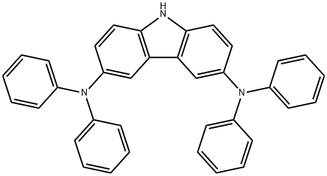 N,N,N′,N′-テトラフェニル-9H-カルバゾール-3,6-ジアミン 化学構造式
