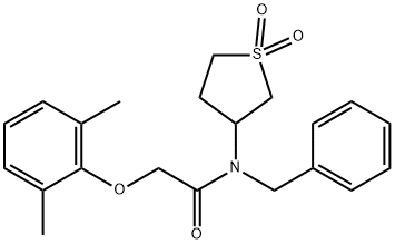 N-benzyl-2-(2,6-dimethylphenoxy)-N-(1,1-dioxidotetrahydrothiophen-3-yl)acetamide 结构式