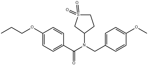 N-(1,1-dioxidotetrahydrothiophen-3-yl)-N-(4-methoxybenzyl)-4-propoxybenzamide 结构式