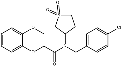 N-(4-chlorobenzyl)-N-(1,1-dioxidotetrahydrothiophen-3-yl)-2-(2-methoxyphenoxy)acetamide 结构式