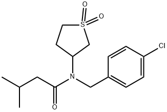 N-(4-chlorobenzyl)-N-(1,1-dioxidotetrahydrothiophen-3-yl)-3-methylbutanamide 结构式