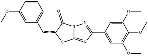 (5Z)-5-(3-methoxybenzylidene)-2-(3,4,5-trimethoxyphenyl)[1,3]thiazolo[3,2-b][1,2,4]triazol-6(5H)-one 结构式