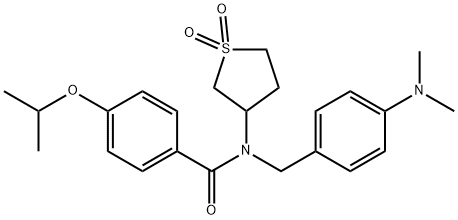 N-[4-(dimethylamino)benzyl]-N-(1,1-dioxidotetrahydro-3-thienyl)-4-isopropoxybenzamide 结构式