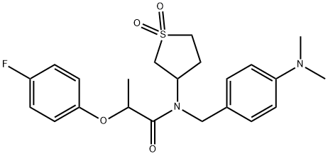 N-[4-(dimethylamino)benzyl]-N-(1,1-dioxidotetrahydrothiophen-3-yl)-2-(4-fluorophenoxy)propanamide 结构式