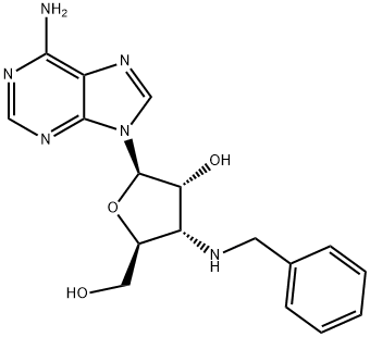 2-(6-AMINO-9H-PURIN-9-YL)-4-(BENZYLAMINO)-5-(HYDROXYMETHYL)TETRAHYDROFURAN-3-OL 结构式