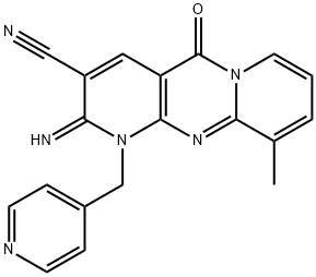 2-imino-10-methyl-5-oxo-1-(4-pyridinylmethyl)-1,5-dihydro-2H-dipyrido[1,2-a:2,3-d]pyrimidine-3-carbonitrile 结构式