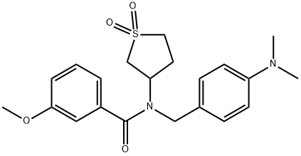 N-[4-(dimethylamino)benzyl]-N-(1,1-dioxidotetrahydro-3-thienyl)-3-methoxybenzamide 结构式