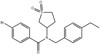 4-bromo-N-(1,1-dioxidotetrahydro-3-thienyl)-N-(4-ethylbenzyl)benzamide 结构式