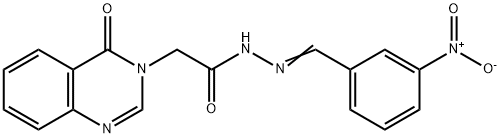 N'-{3-nitrobenzylidene}-2-(4-oxo-3(4H)-quinazolinyl)acetohydrazide 结构式