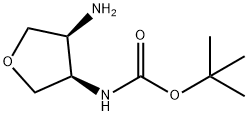 叔丁基((3R,4S)-4-氨基四氢呋喃-3-基)氨基甲酸酯 结构式