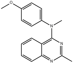(4-甲氧基苯基)(甲基)(2-甲基喹唑啉-4-基)胺 结构式