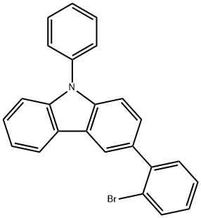 3-(2-ブロモフェニル)-9-フェニル-9H-カルバゾール 化学構造式