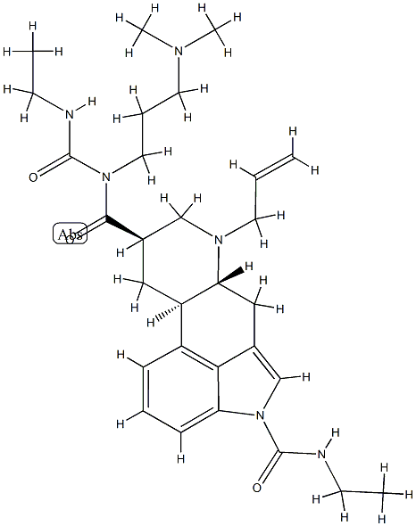 (6aR,9R,10aR)-9-N-[3-(dimethylamino)propyl]-4-N-ethyl-9-N-(ethylcarbamoyl)-7-prop-2-enyl-6,6a,8,9,10,10a-hexahydroindolo[4,3-fg]quinoline-4,9-dicarboxamide Structure