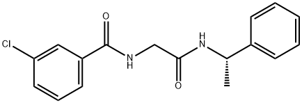3-氯-N-[2-氧代-2-[[(1S)-1-苯基乙基]氨基]乙基]苯甲酰胺, 1802326-66-4, 结构式