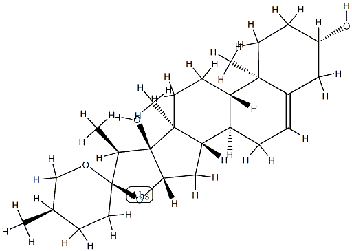 偏诺皂苷元, 507-89-1, 结构式