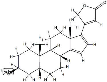 3β-ヒドロキシ-5β-カルダ-14,16,20(22)-トリエノリド 化学構造式