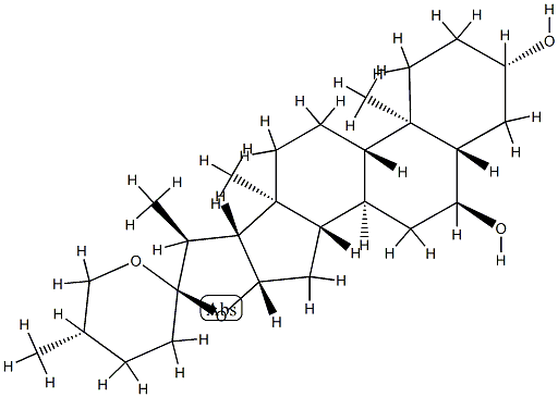 (25S)-5α-スピロスタン-3β,6α-ジオール 化学構造式