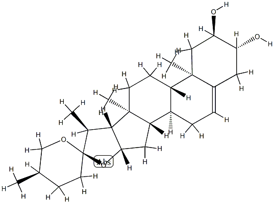 (25R)-スピロスタ-5-エン-2α,3β-ジオール 化学構造式
