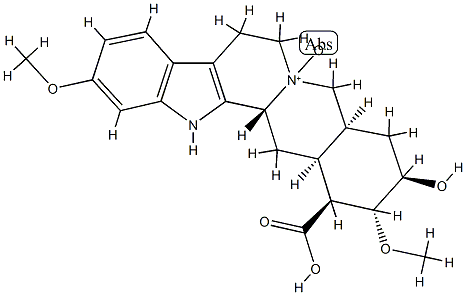 (3β,20α)-18β-Hydroxy-11,17α-dimethoxyyohimban-16β-carboxylic acid 4-oxide 结构式